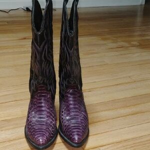 Purple Snakeskin Cowboy Boots